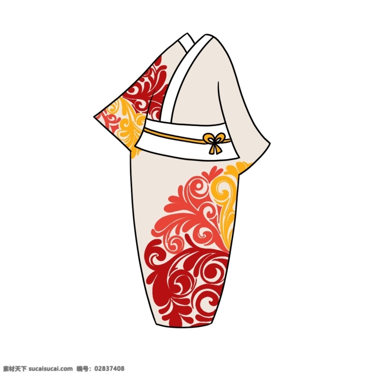 日式 和服 卡通 免 扣 日式风格 免扣 日本 衣服 和风 可爱 花纹 装饰 浴袍 花朵纹样 服饰