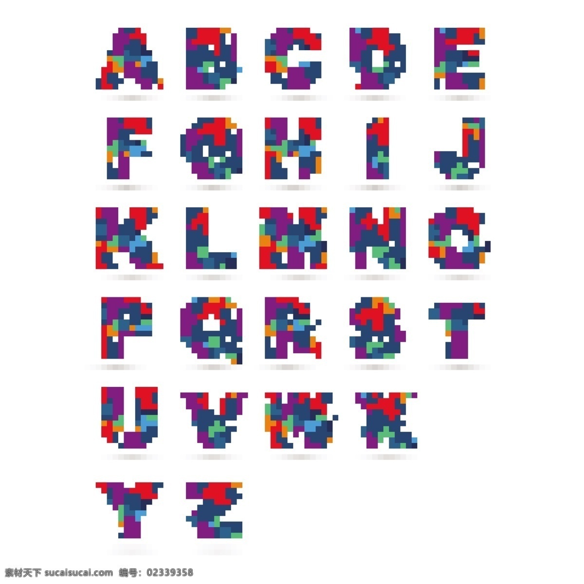 彩色 字母 图标 设计素材 彩色字母
