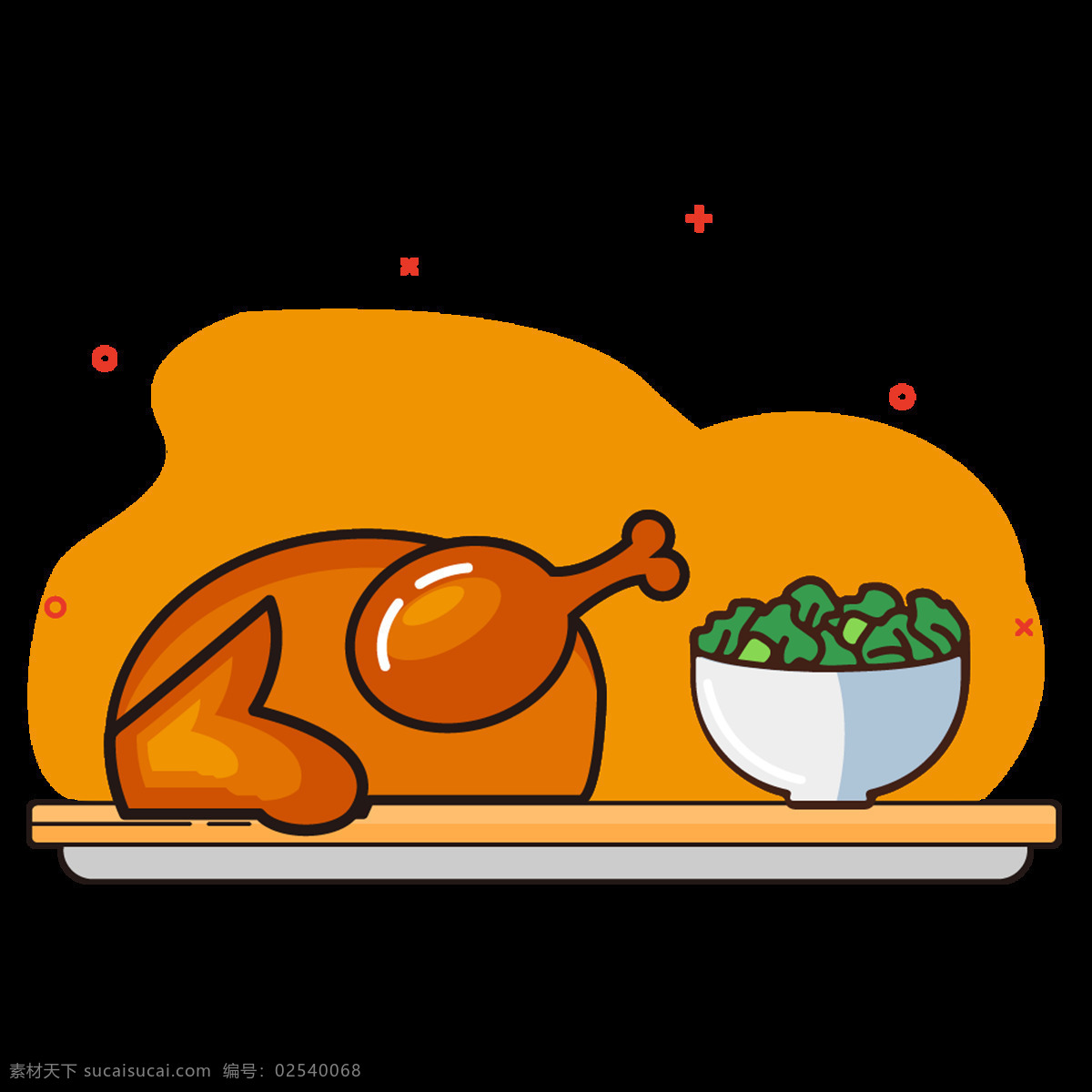 鸡腿盖饭图片 鸡腿 西蓝花 盖饭 餐饮插画 卡通 动画 黄色 烧鸡 美食 食物 餐厅 logo 卡通设计