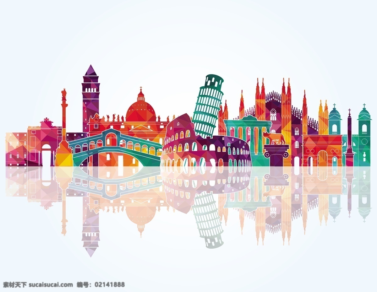 彩色 城市 建筑设计 矢量 彩色城市 城市景色 几何 多边形 白色