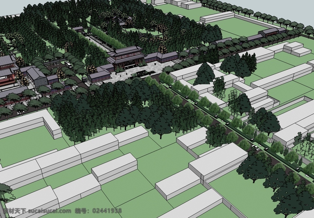 广场 园林 景观设计 skp 3d模型 中心广场 树木 园林设计 室外 小区广场 悠闲 花坛 绿化带 广场全套模型 黑色