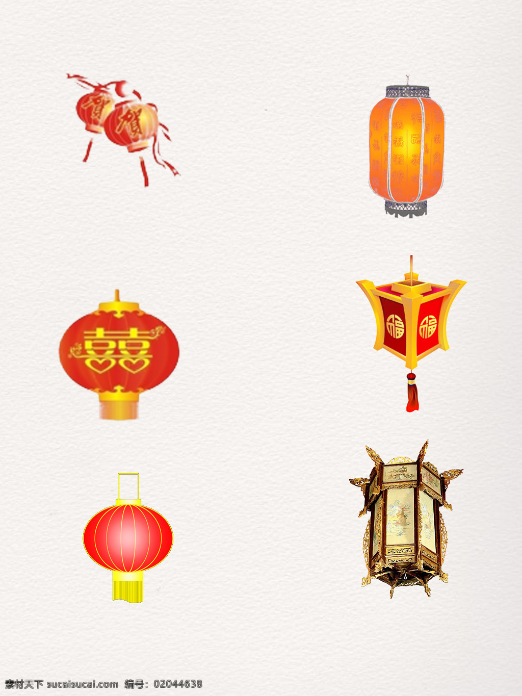 一组红色中国风灯笼素材图片下载-素材编号02044638-素材天下图库
