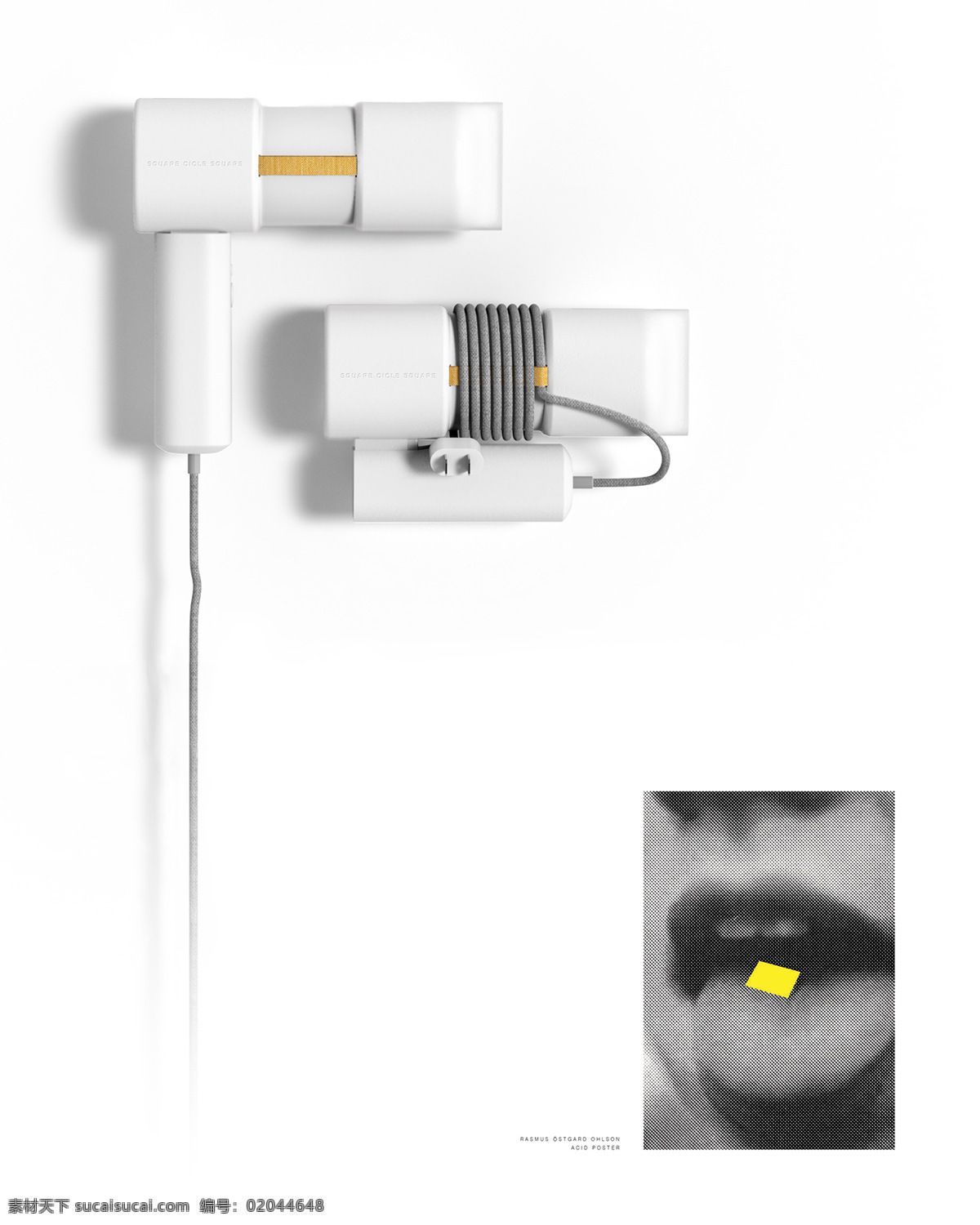 简洁 白色 吹风机 产品 电器 方便 轻巧 日式