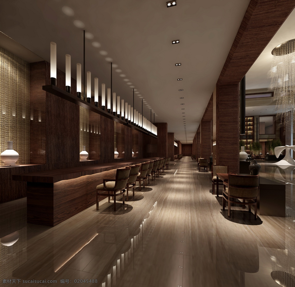 深色 调 酒吧 时尚 装修 效果图 酒店 吧台 原木家具