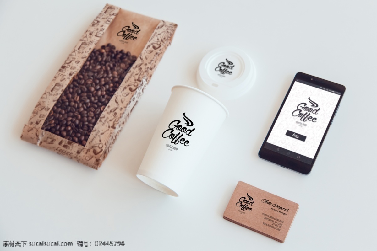 咖啡 餐饮 样机 模板 vi 智能模板 贴图 vi设计