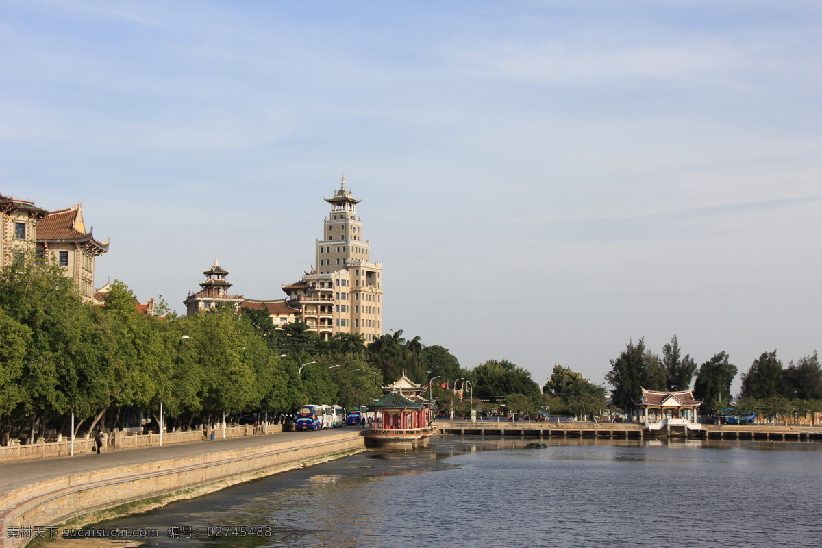 龙舟池风景 厦门风景 华侨学院风景 嘉庚公园风景 建筑 水面 绿树 厦门 集美 大桥 风格 自然风景 自然景观