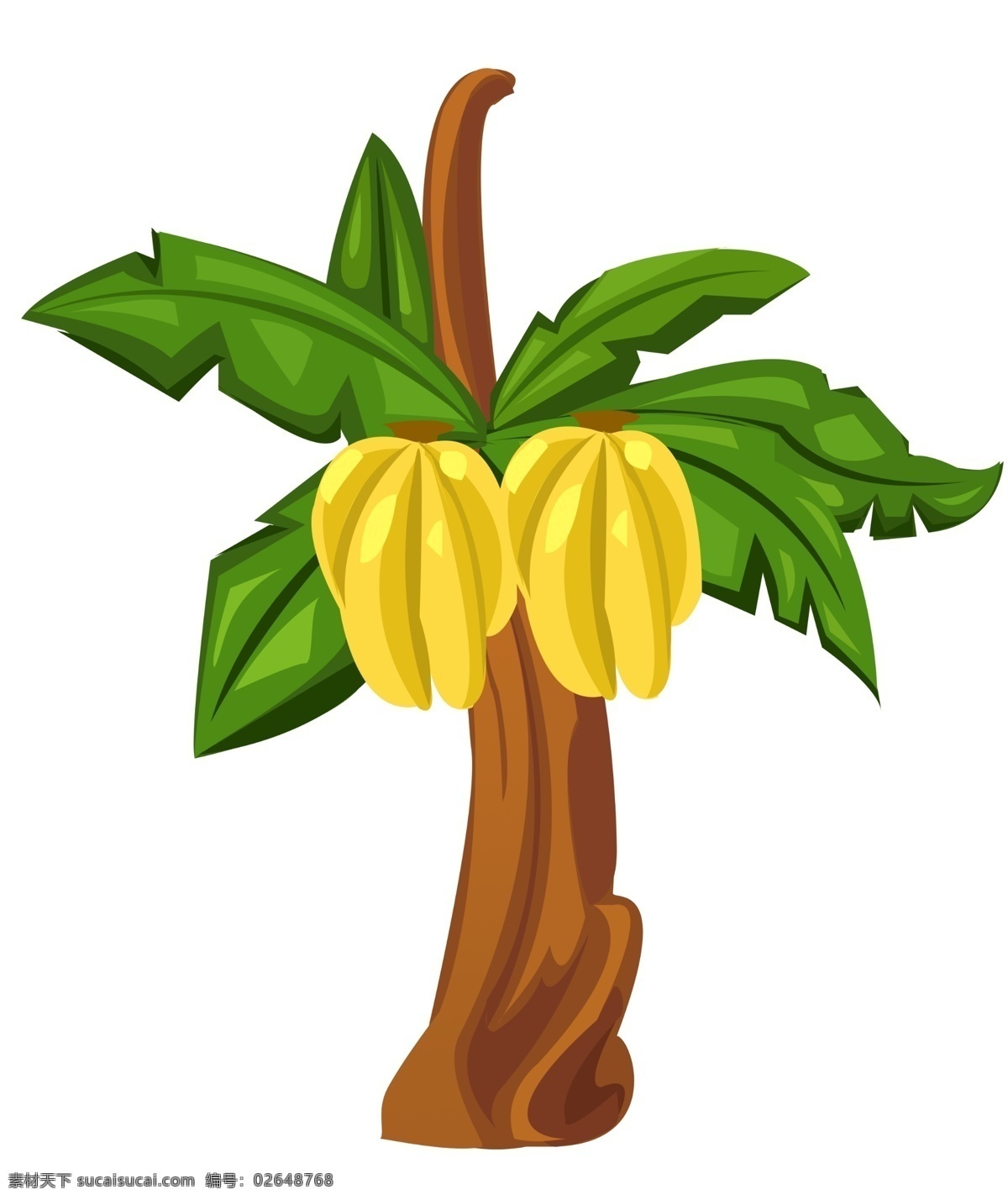 卡通香蕉树 香蕉 简笔 手绘 夏季 手绘卡通素材 水彩 健康 水果 美味 彩绘 卡通香蕉 卡通设计