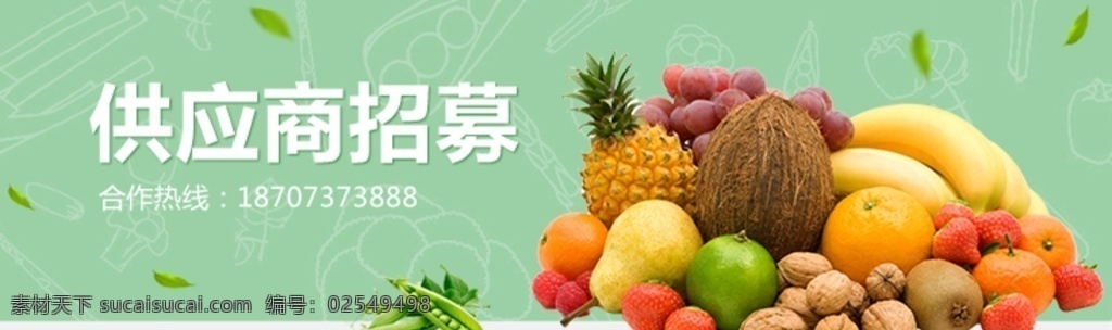 供应商 招募 banner 供应商招募 宣传 电商 海报 绿色 水果 农产品 图 相关