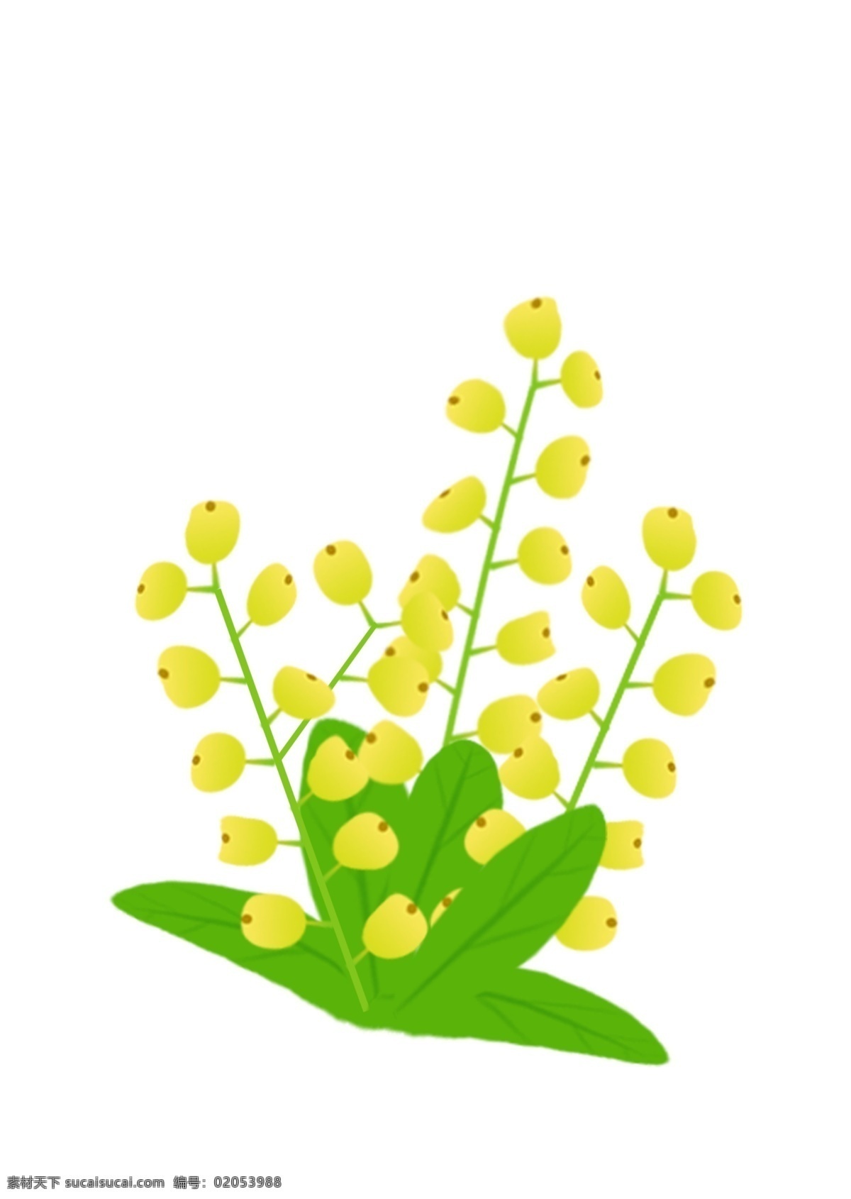 简约 手绘 矢量 黄色 米兰花 花朵 灌木 元素 木兰花 绿叶 设计元素