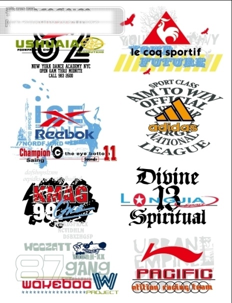 运动 品牌 logo adidas kappa nike 企业 标识 标记 矢量图 商标 全套 服装矢量印图 puma reebok lining 商标设计 矢量 图标 标志 其他矢量图