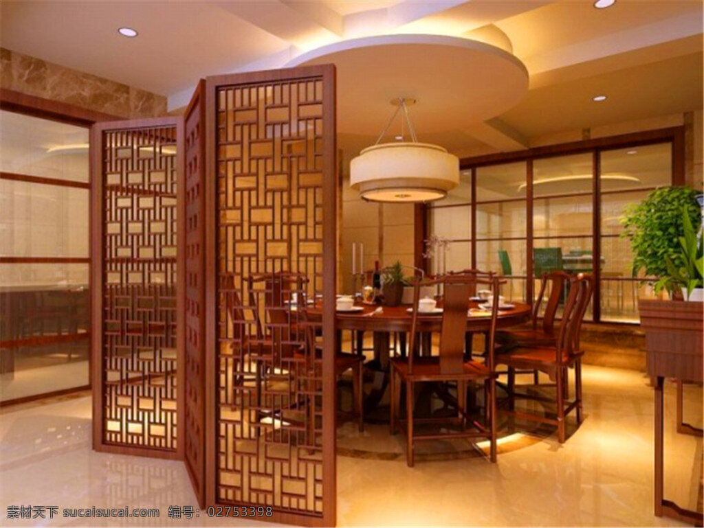 中式 餐厅 包间 模型 家居 家居生活 室内设计 装修 室内 家具 装修设计 环境设计 效果图 max 3d 餐桌