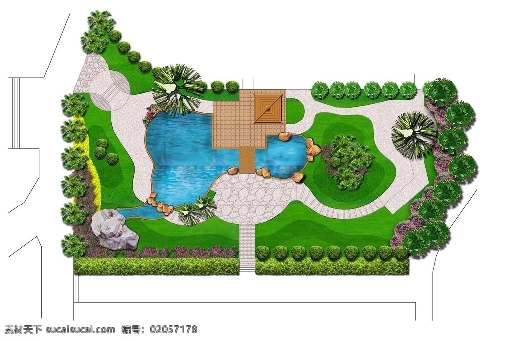 小庭院置入图 小庭院 园林 花园 小区设计 游园设计