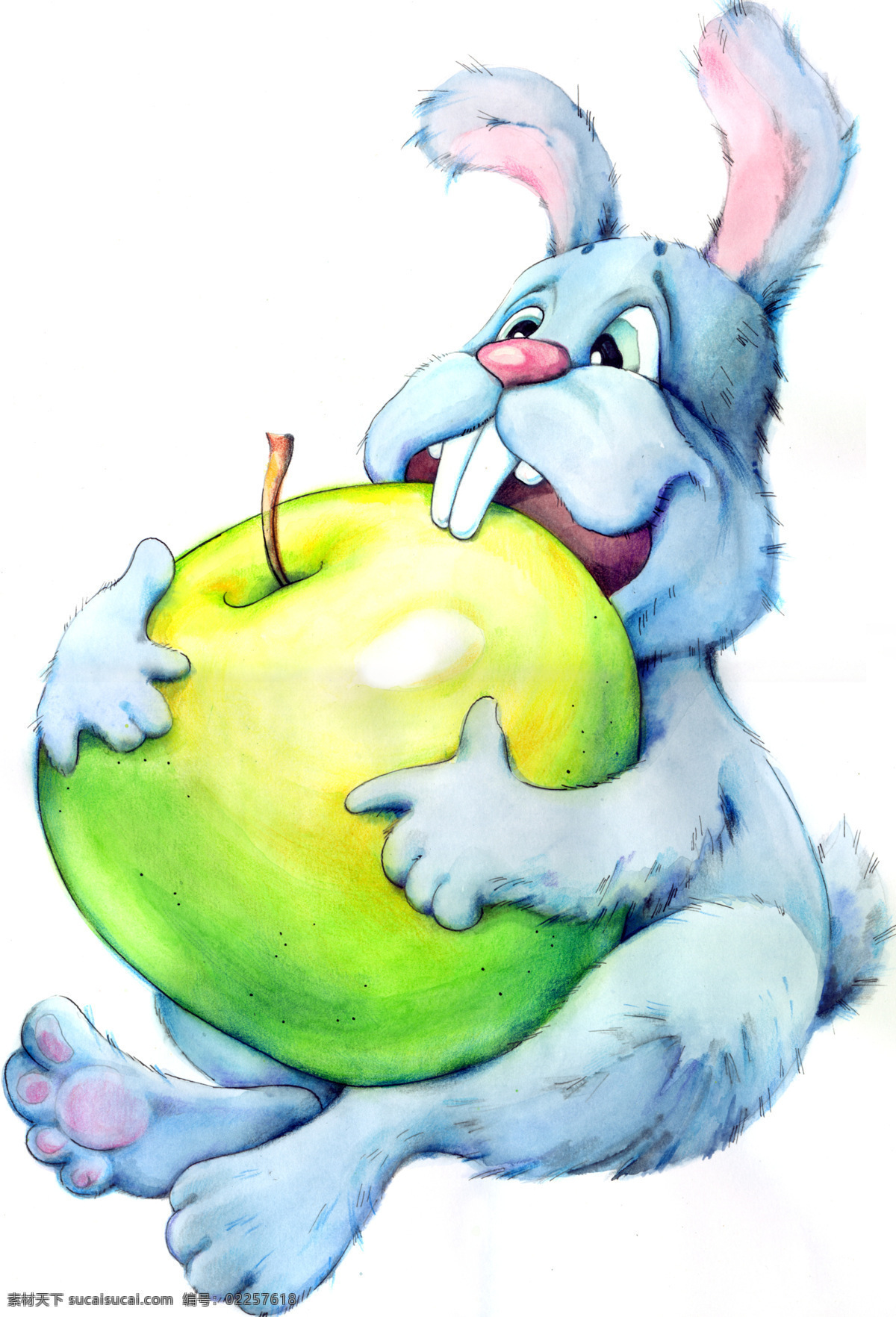 插画 动漫动画 卡通 卡通兔 可爱 漫画 苹果 兔 设计素材 模板下载 兔子 兔年 生肖 插画集