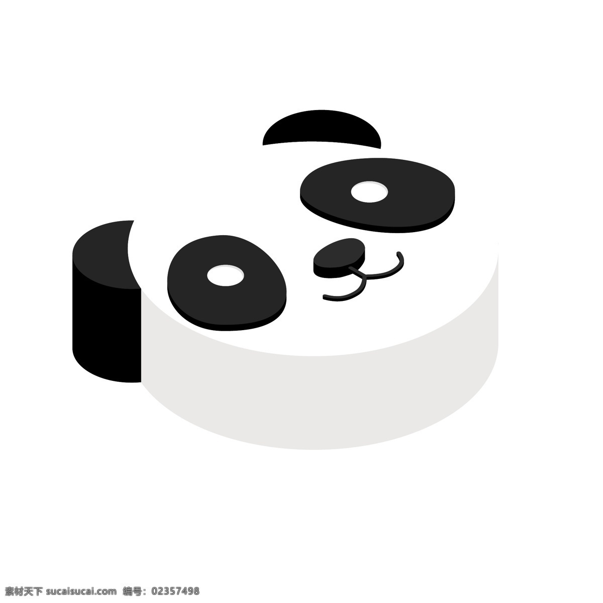 d 可爱 熊猫 头像 立体 图标 商用 元素 动物 国宝 等距 商标