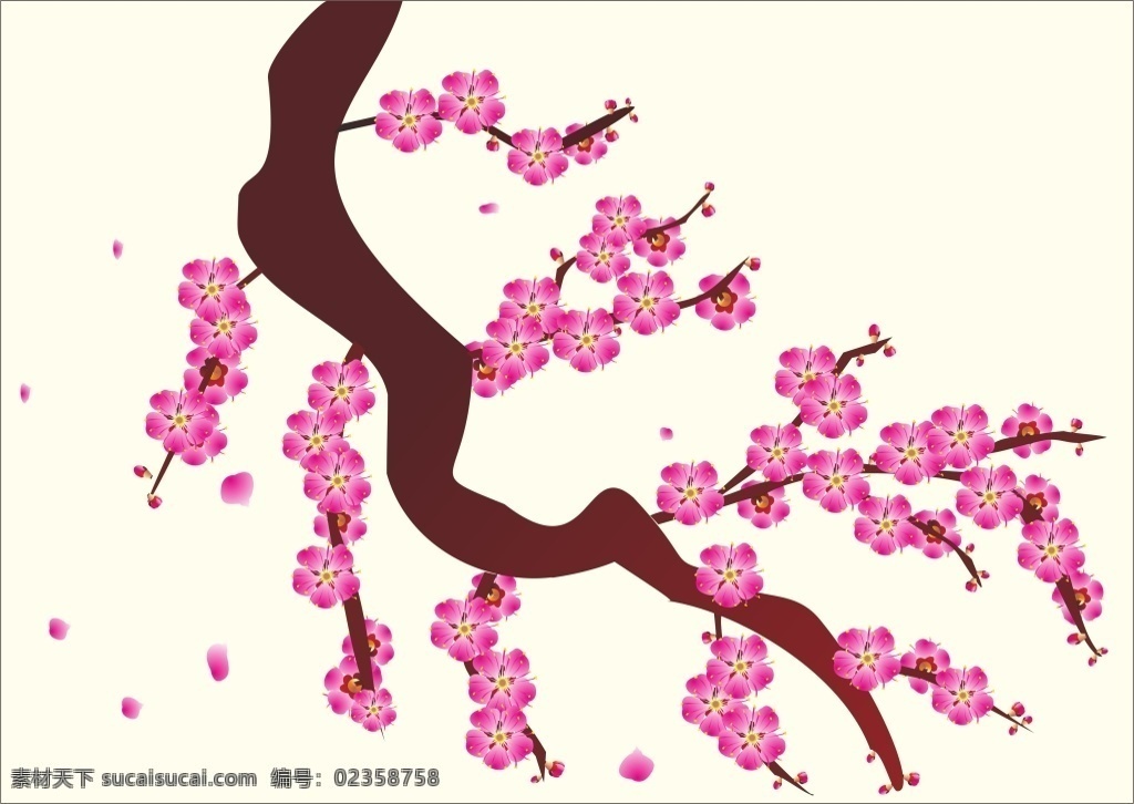 漂亮 美丽 桃花 矢量图 桃花素材 cdr素材 平面设计 插画 画册 花 花瓣 花瓣素材 花朵