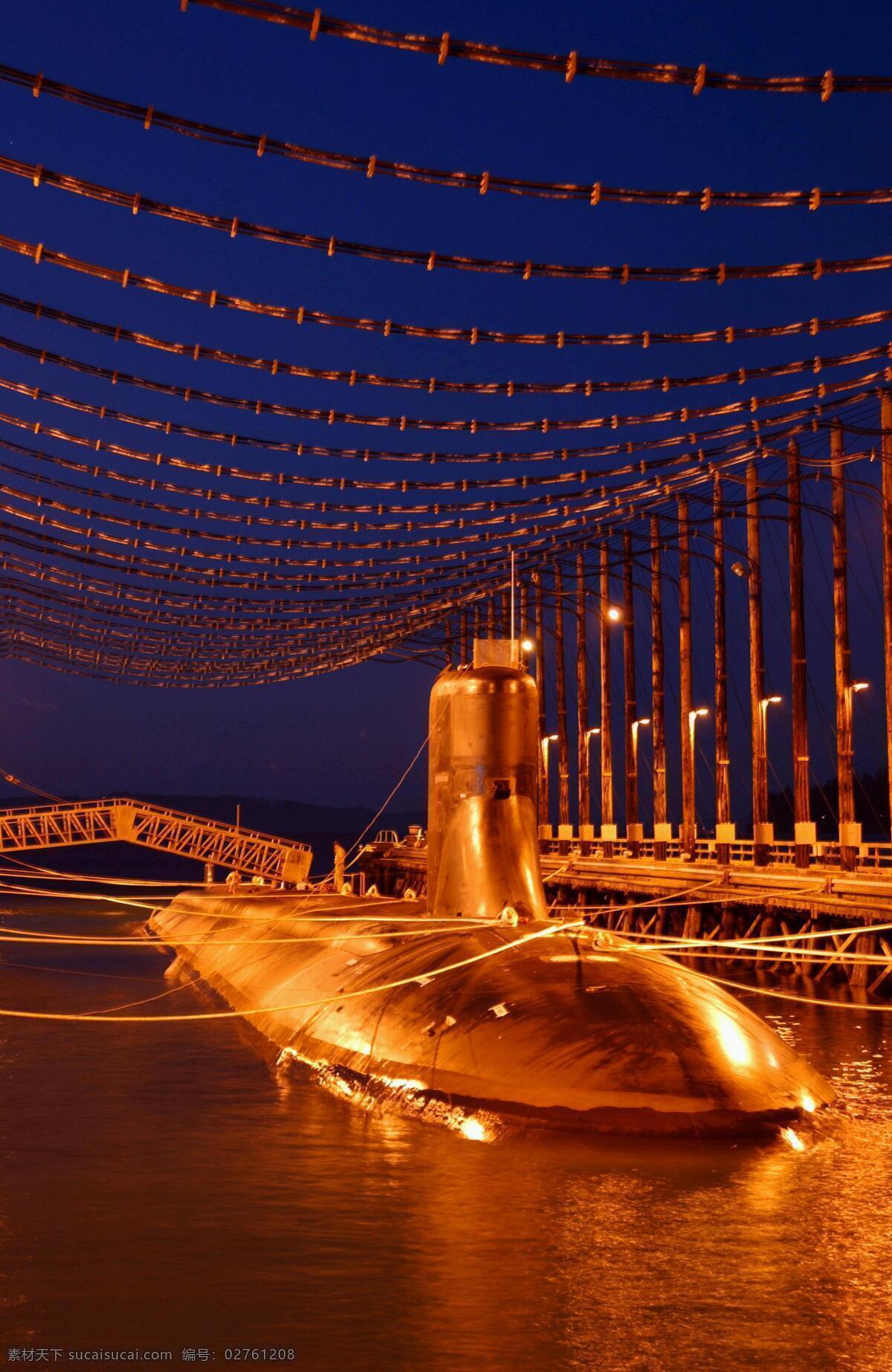 吉米 卡特号核潜艇 美国 核潜艇 夜景 海浪级 攻击潜艇 军事 武器 吉米卡特号 现代科技 军事武器 摄影图库