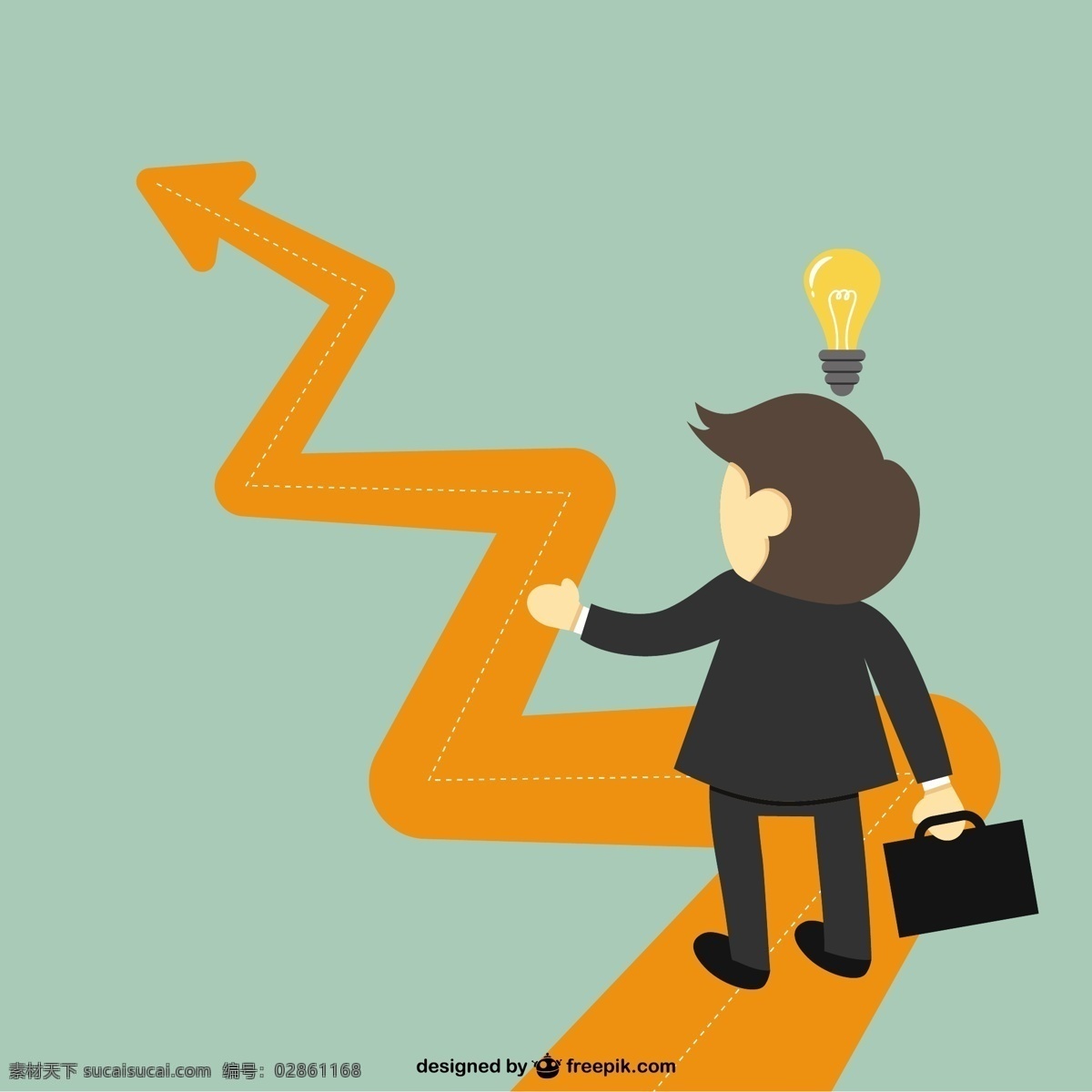 成功 经营理念 商业 道路 理念 灯泡 思考 路径 企业家 灵感 利润 上升 橙色