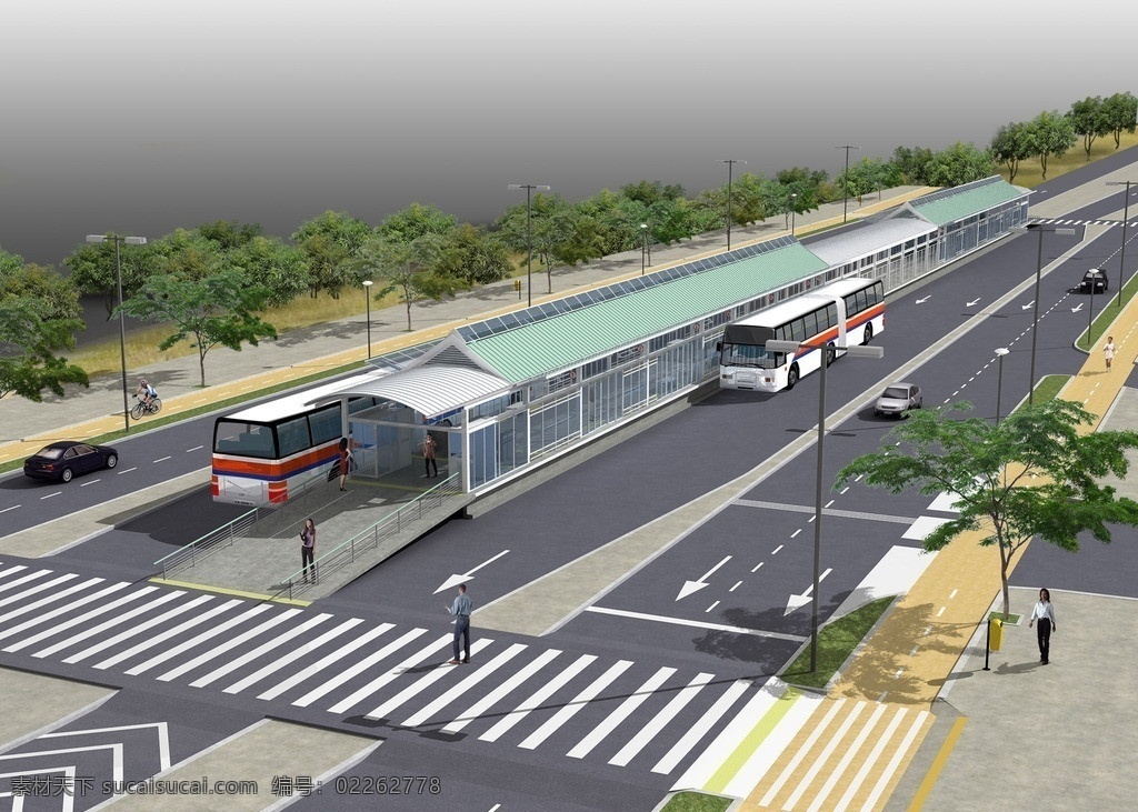 brt 快速 公交 系统 公交站 城市 快速公交系统 规划 效果图 交通工具 现代科技