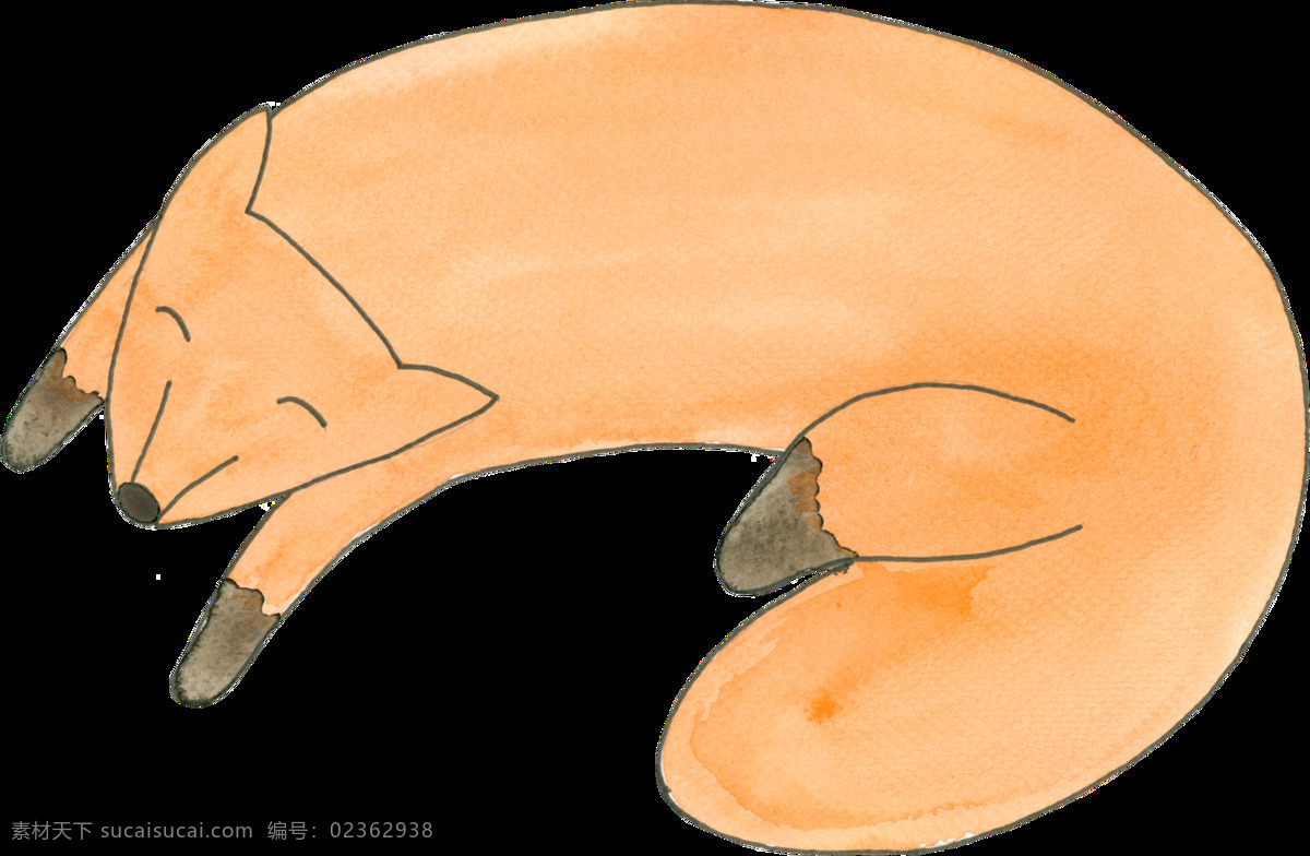 卡通 动物 狐狸 透明 装饰 抠图专用 设计素材