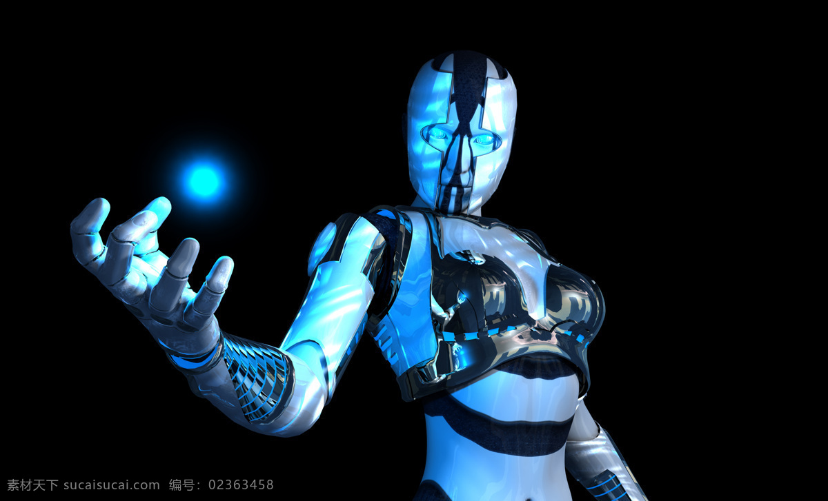 手 蓝光 机器人 机器人素材 人物 人物素材 概念 机械 玩具 其他类别 现代科技