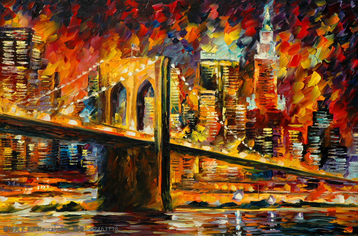 大桥 风景 风景画 挂画 绘画 绘画书法 景色 欧美油画 油画 布鲁克林 设计素材 模板下载 布鲁克林大桥 油画风景 艺术 油画艺术 桥梁 欧洲桥梁 古典桥梁 西方油画 油画作品 文化艺术 装饰素材