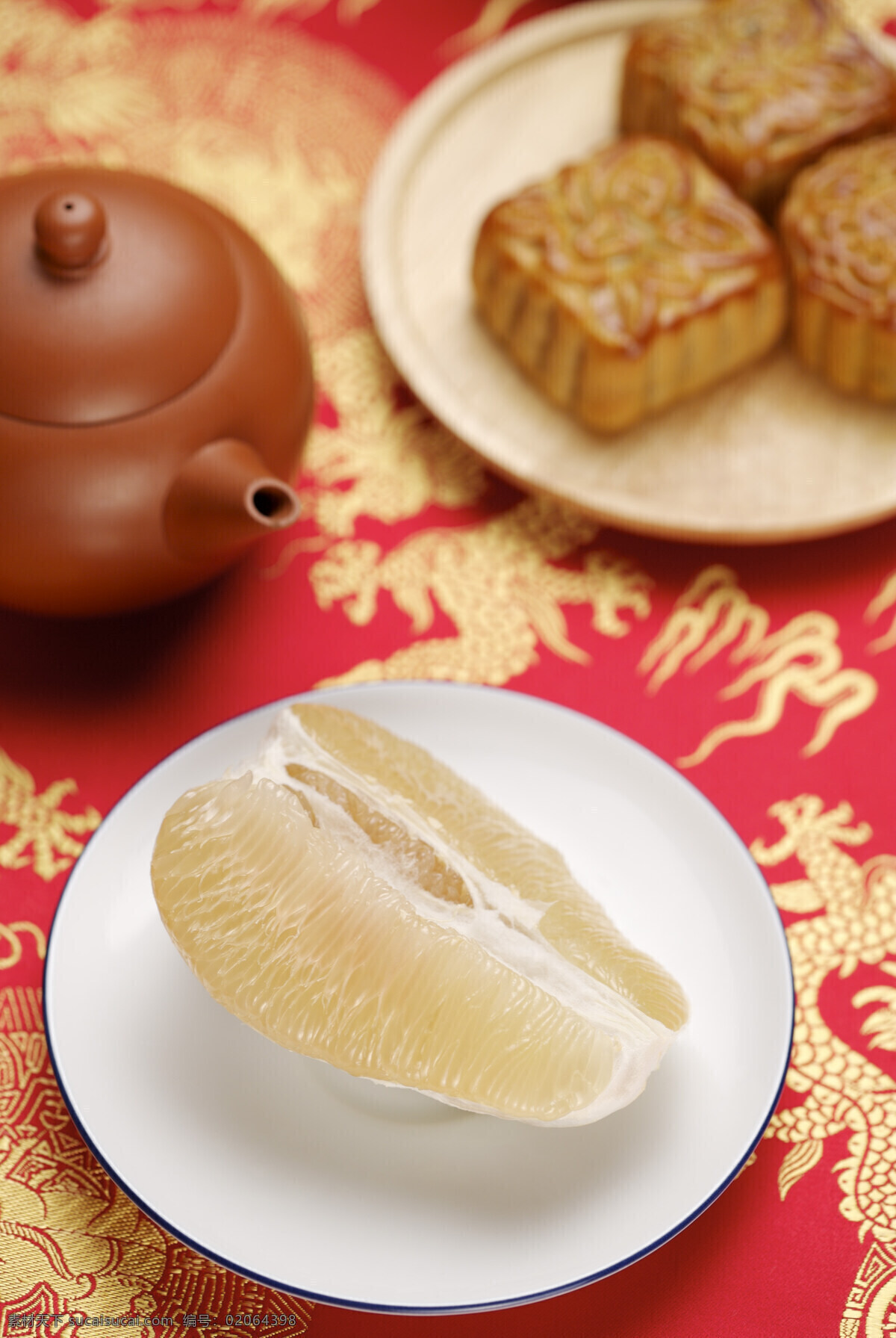 中秋佳节 中秋节 月饼 茶点 柚子 点心 传统美食 餐饮美食