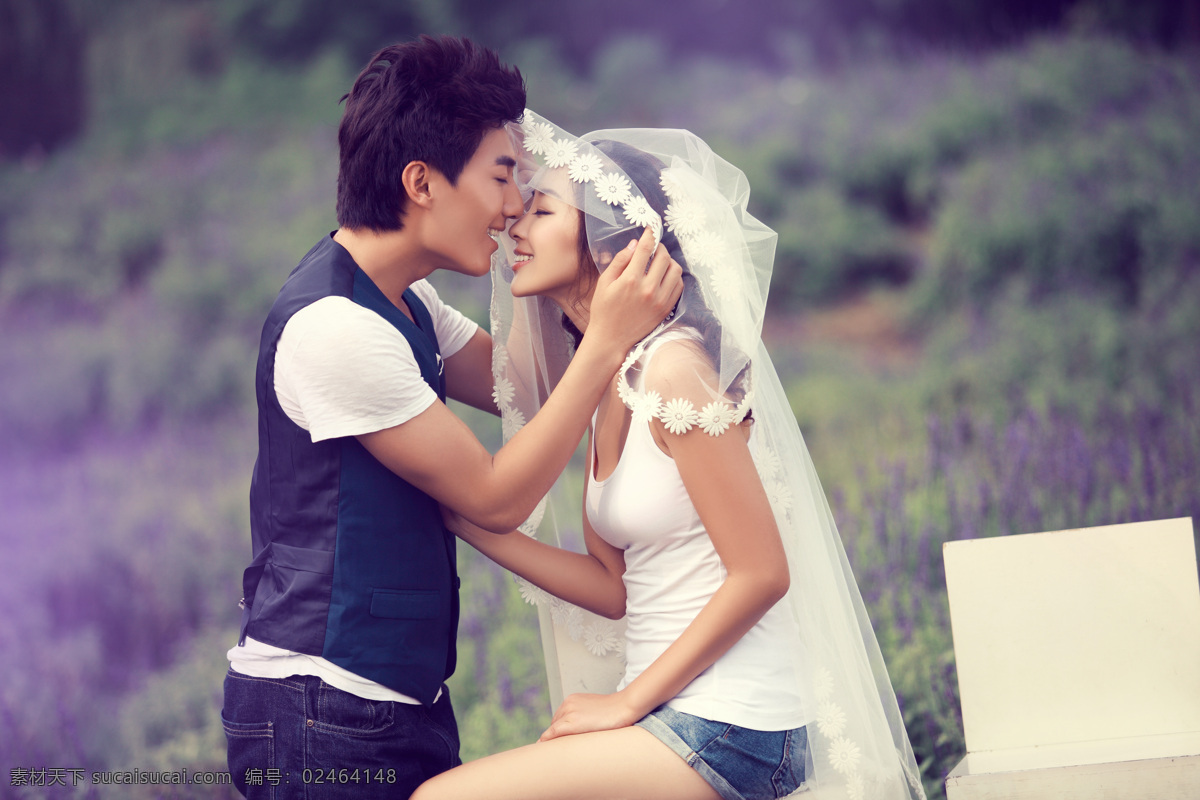 薰衣草 亲吻 新人 新人情侣 婚纱情侣 帅哥美女 情侣新人 新郎新娘 夫妻 爱人 结婚照 婚纱摄影 写真摄影 情侣图片 人物图片