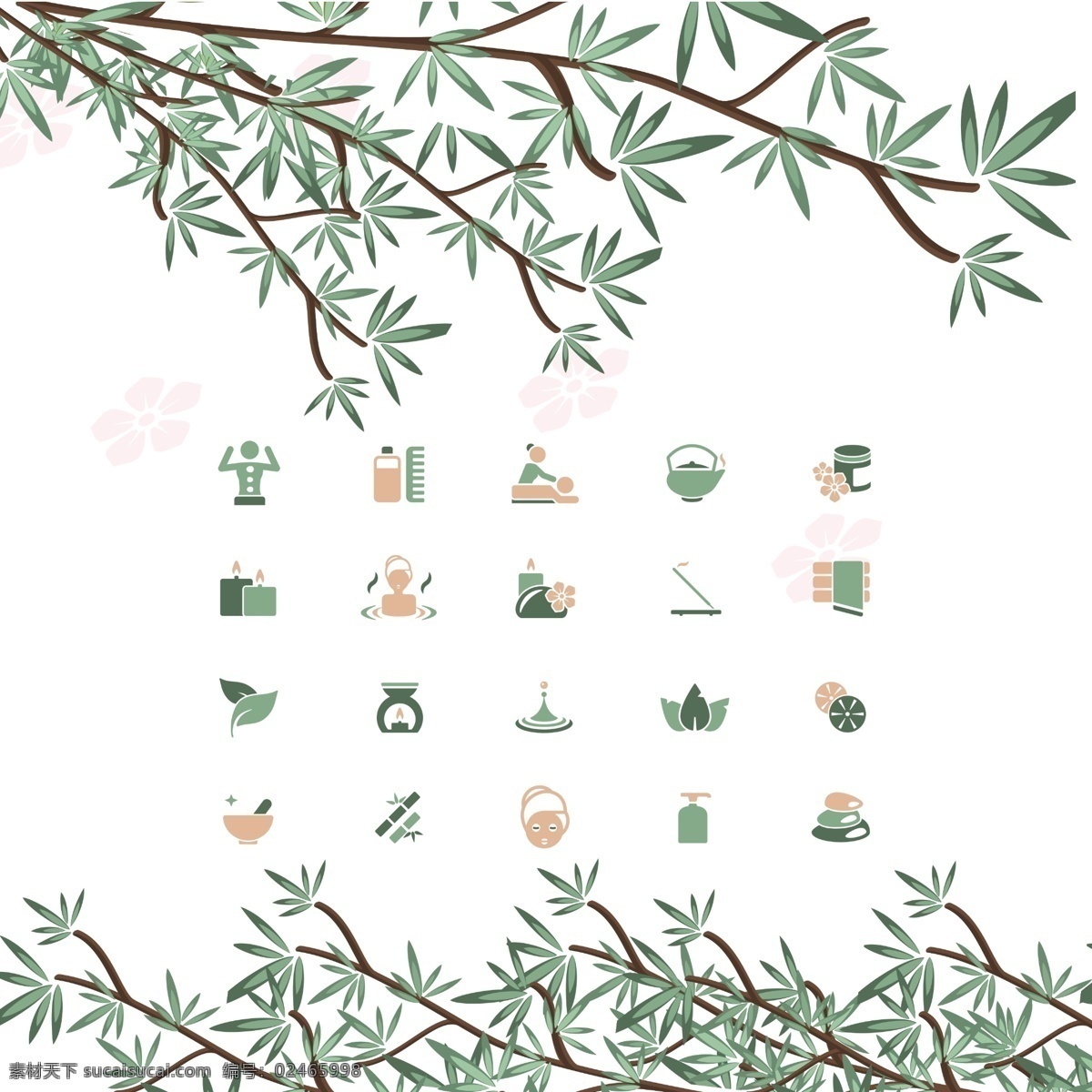 竹林 风格 图标 养生 icon 模板