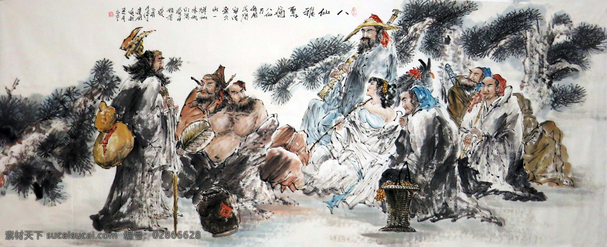 八仙过海 国画 水墨 写意 写意人物 人物画 水墨国画 艺术绘画 文化艺术 绘画书法