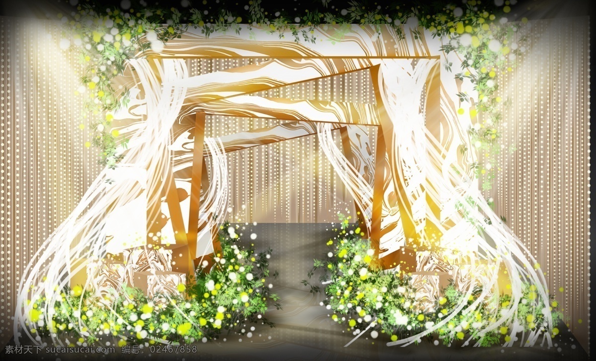 小清 新森 系 简约 时尚 婚礼 合影 区 小清新 花艺 灯光 梦幻 森系 迎宾区 白色