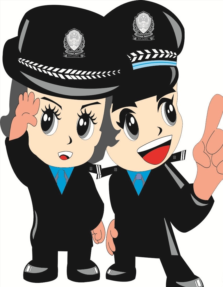 卡通小警察 卡通 手绘 矢量 警察 敬礼 编辑 简单 人物图库 职业人物