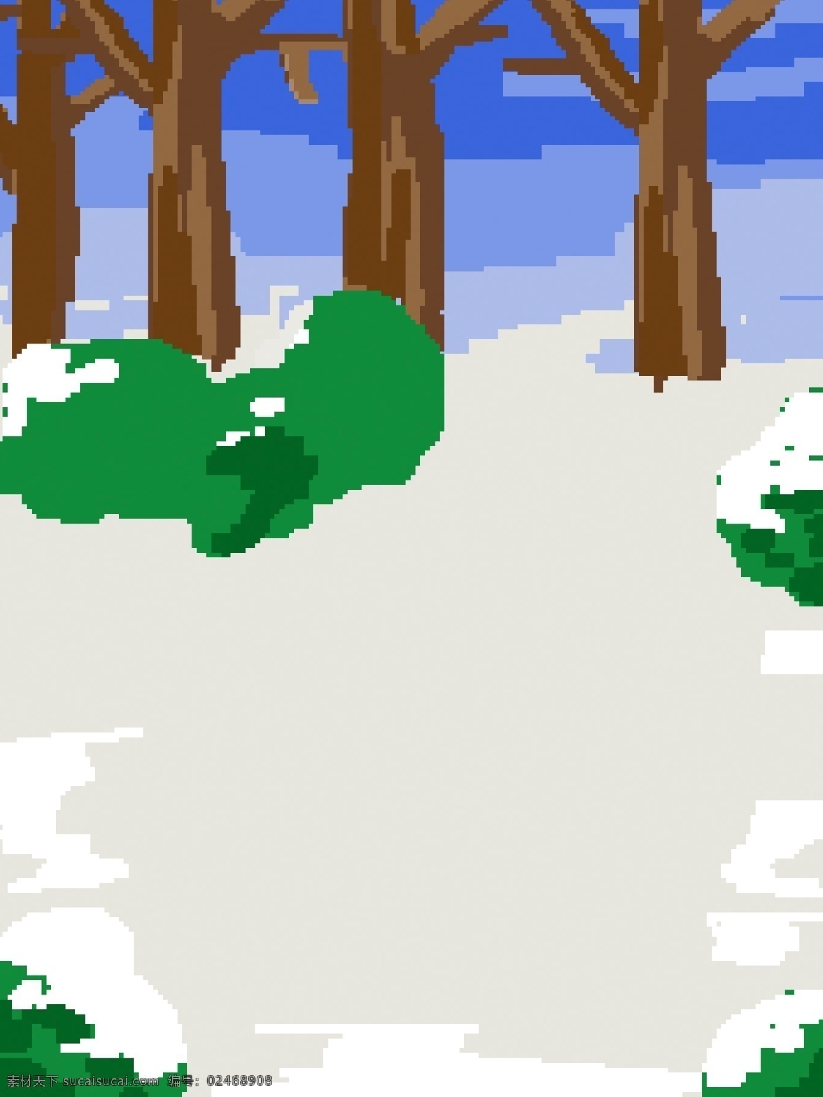 手绘 树林 雪景 背景 冬季 背景素材 广告背景 雪地背景 冬日背景