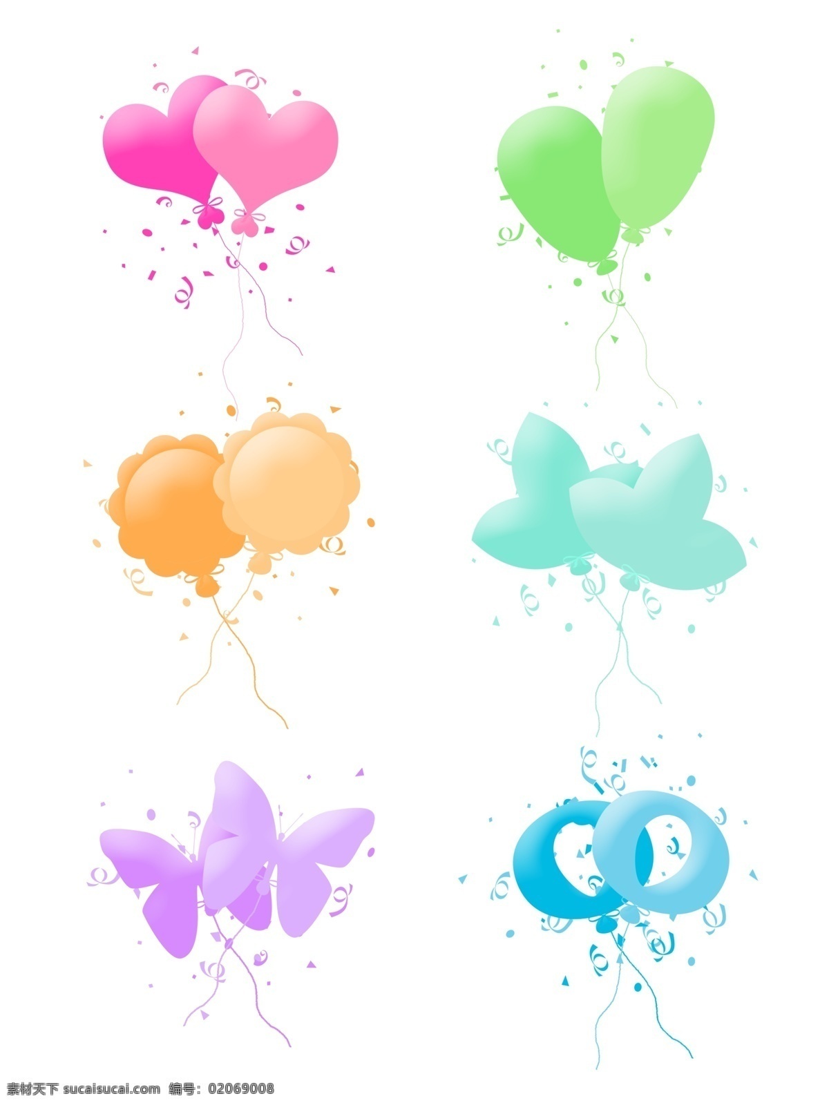 漂浮 气球 彩色 碎 纸 装饰 卡通 banner 电商 节日 碎纸装饰 漂浮气球