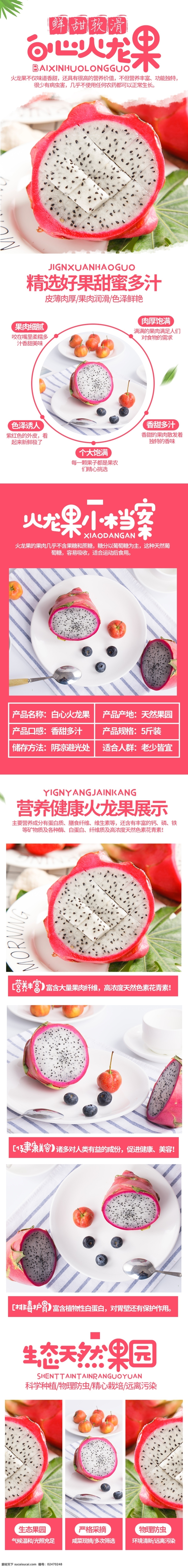 电商 详情 页 简约 风 小 清新 水果 白心 火龙果 详情页 简约风 小清新 白心火龙果 火龙果详情页 简约风详情页 水果详情页 食品茶饮
