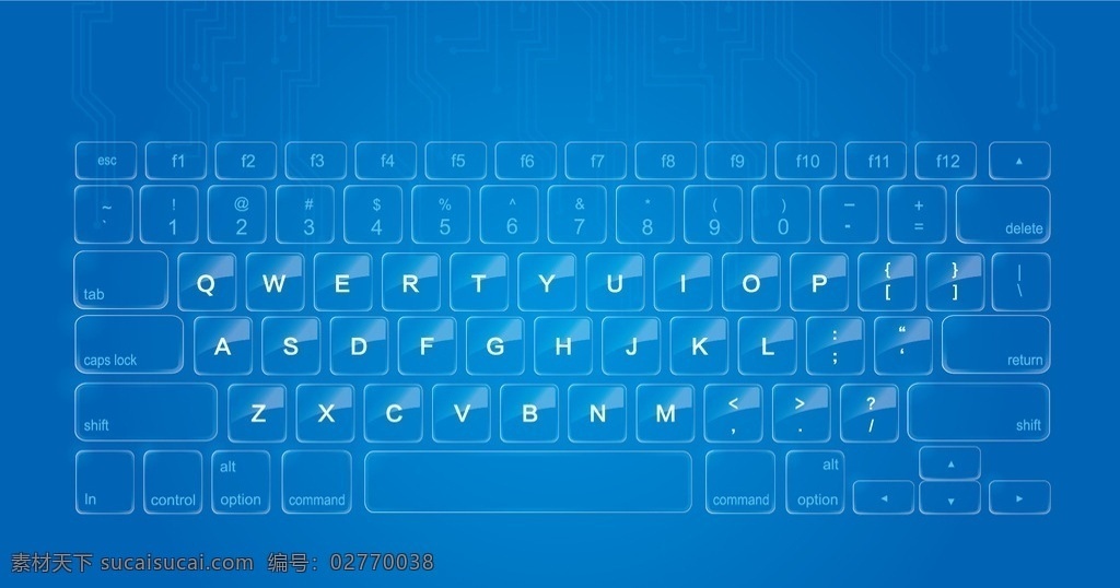透明键盘 科技 玻璃质感 数码电子 简约 矢量