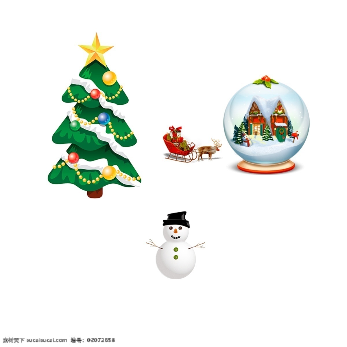圣诞礼物 圣诞树 圣诞元素 圣诞老人 雪橇 圣诞海报 圣诞快乐 节日