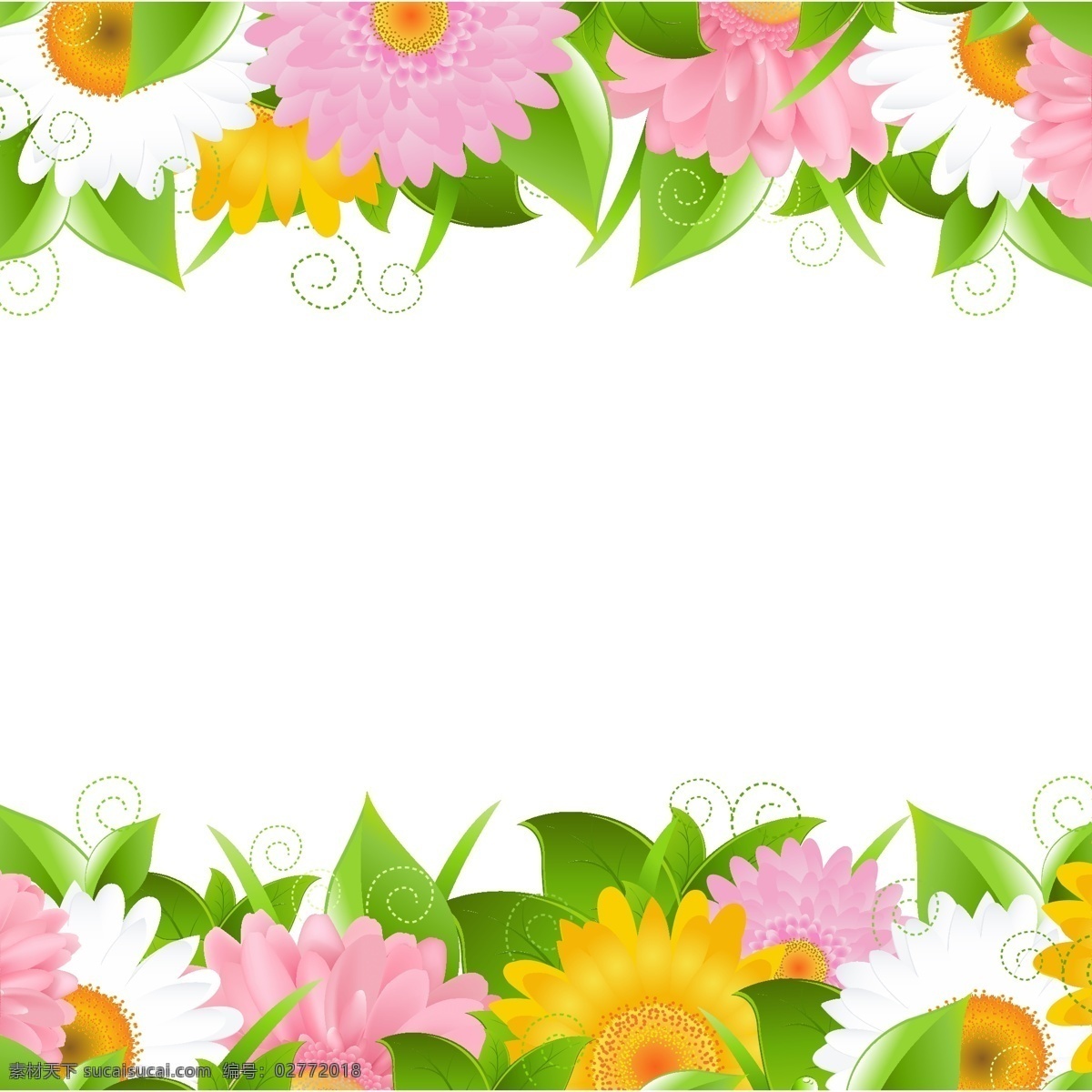 矢量图 精致 鲜花 花边 其他矢量图