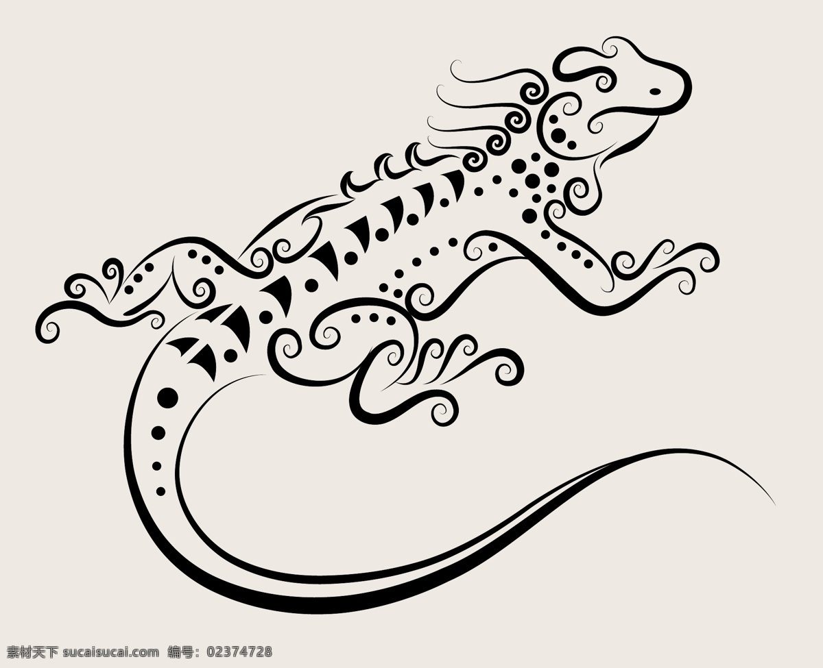 镂空 花纹 壁虎 动物 矢量图 花纹花边