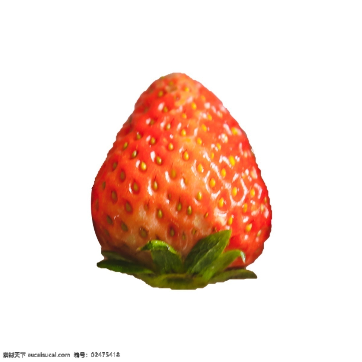 一个 新鲜 草莓 一个草莓 水果 植物 营养 维生素 美味 甜食 奶油草莓 绿叶 叶子 甘甜