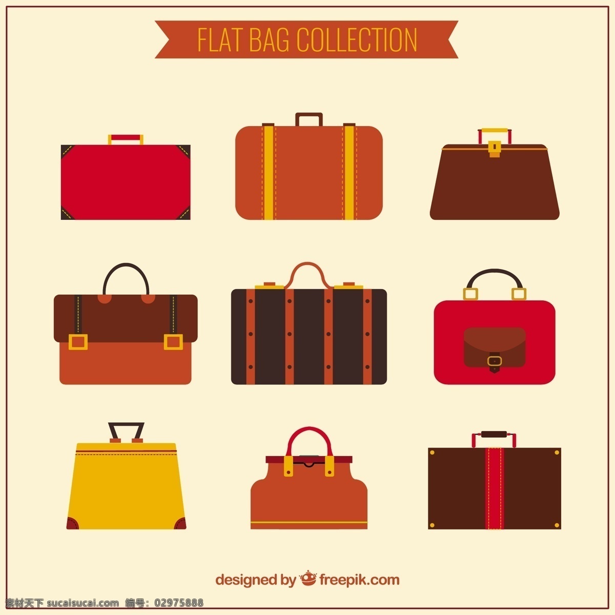 褐色 扁平 公文包 种 类型 旅游 时尚 购物 平面 箱包 商店 丰富多彩 购物袋 平面设计 背包 棕色 手袋 旅行包 顾客 行李 配件