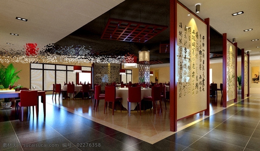 中式 餐厅 效果图 餐馆 饭店 自己 3d 作品 室内模型 3d设计模型 源文件 max