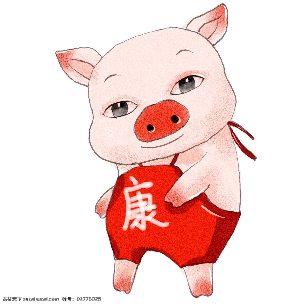 2019 年 生肖 猪 猪年 健 康康 原创 商用 元素 可爱 生肖猪 手绘 板绘 水彩