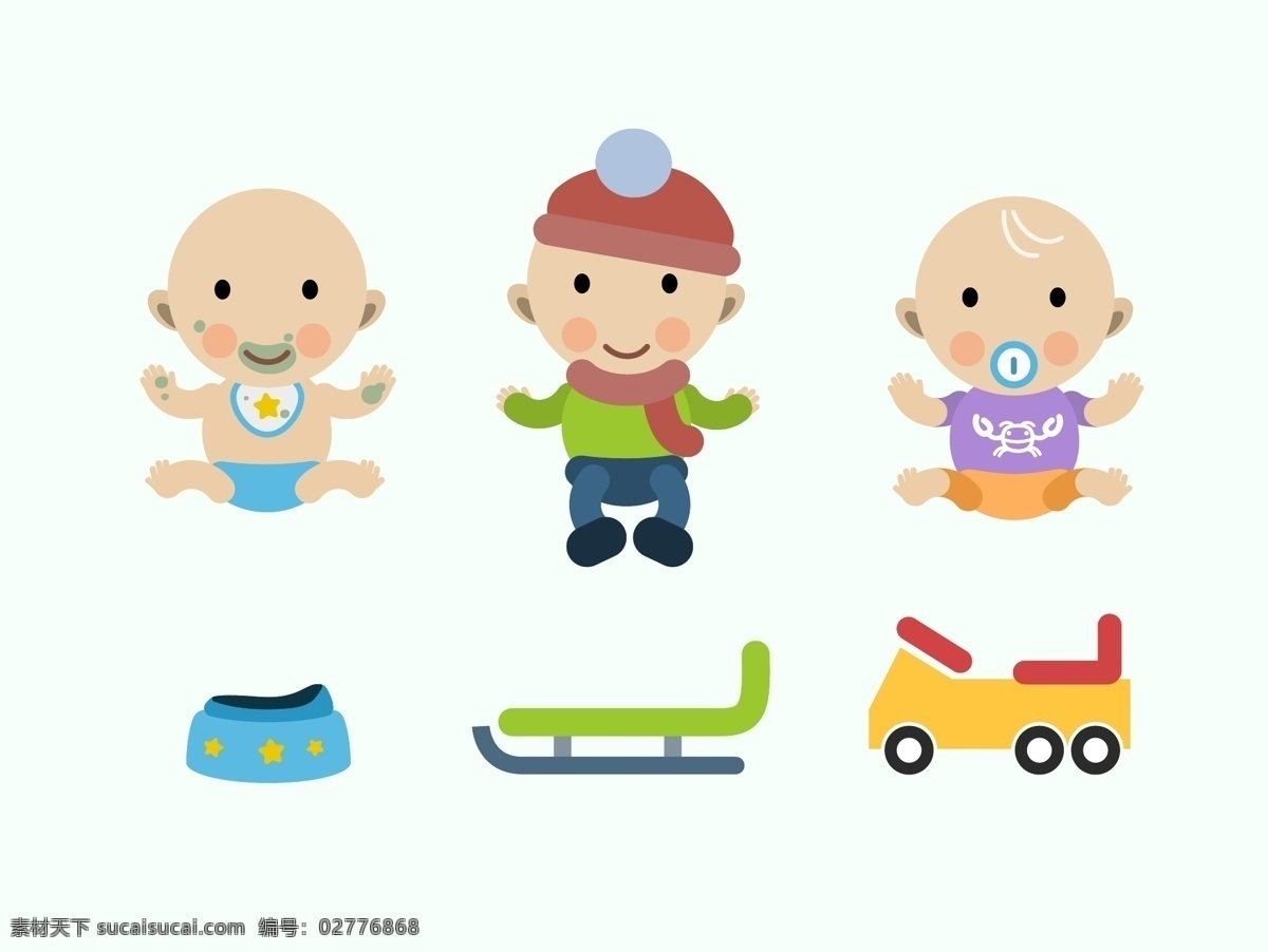 宝宝bb车 bb 宝宝 宝宝车 雪橇 含奶嘴的宝宝 戴帽子的宝宝 白色