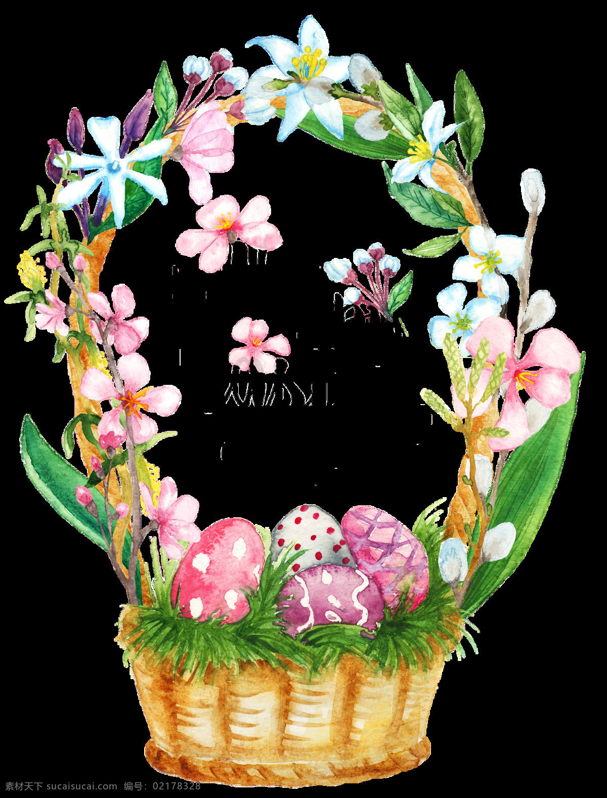 绿色 花篮 卡通 透明 鸡蛋 生命 透明素材 免扣素材 装饰图案