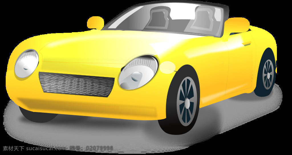 黄色 敞篷 跑车 假期 卡通 汽车 赛车 运动 豪华车 逼真的 时髦的车 双座轿车 黄色的车 黄色敞篷跑车 插画集
