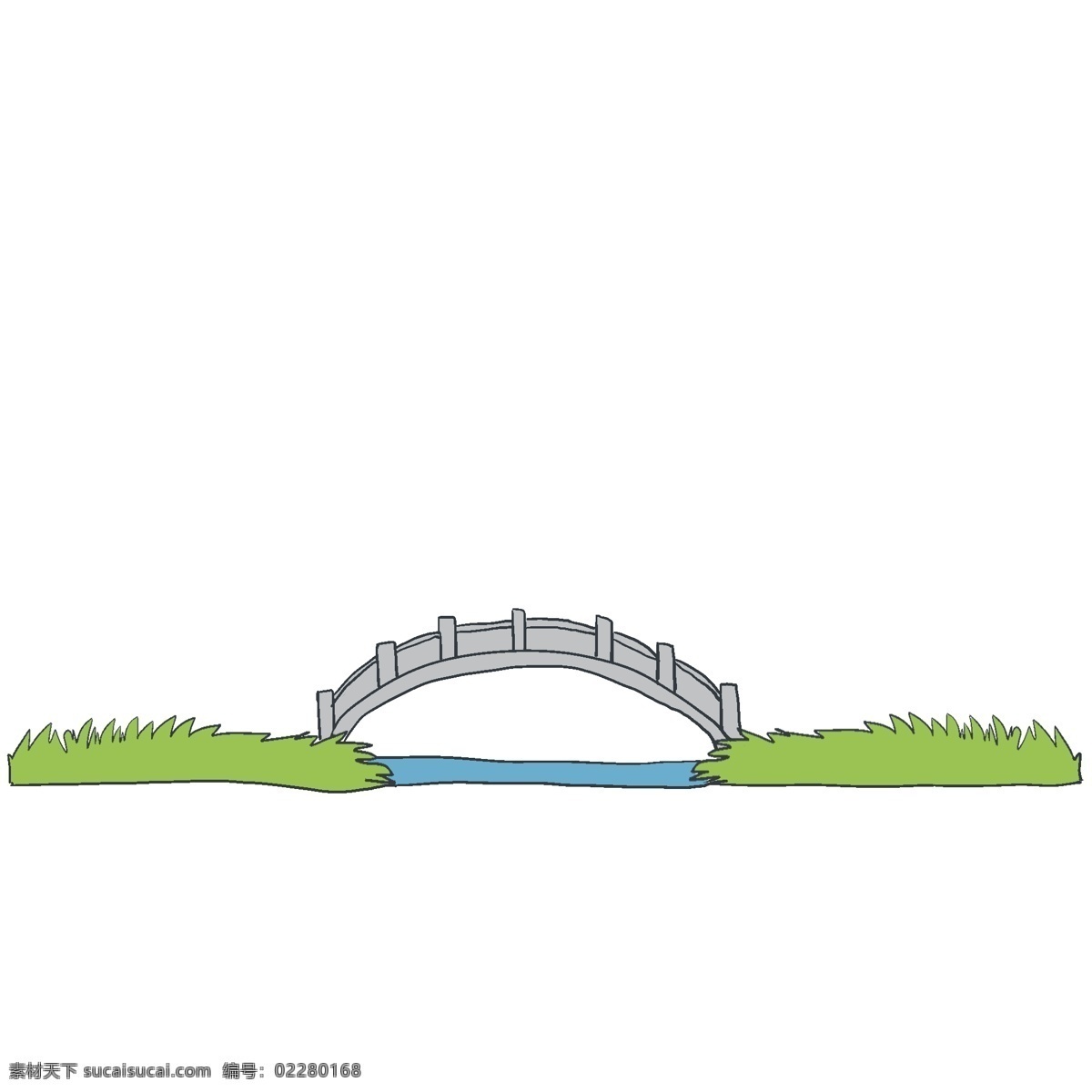 手绘 大桥 分割线 插画 卡通插画 手绘插画 长桥 可爱 美丽 漂亮 蓝水 灰色的长桥 大桥分割线