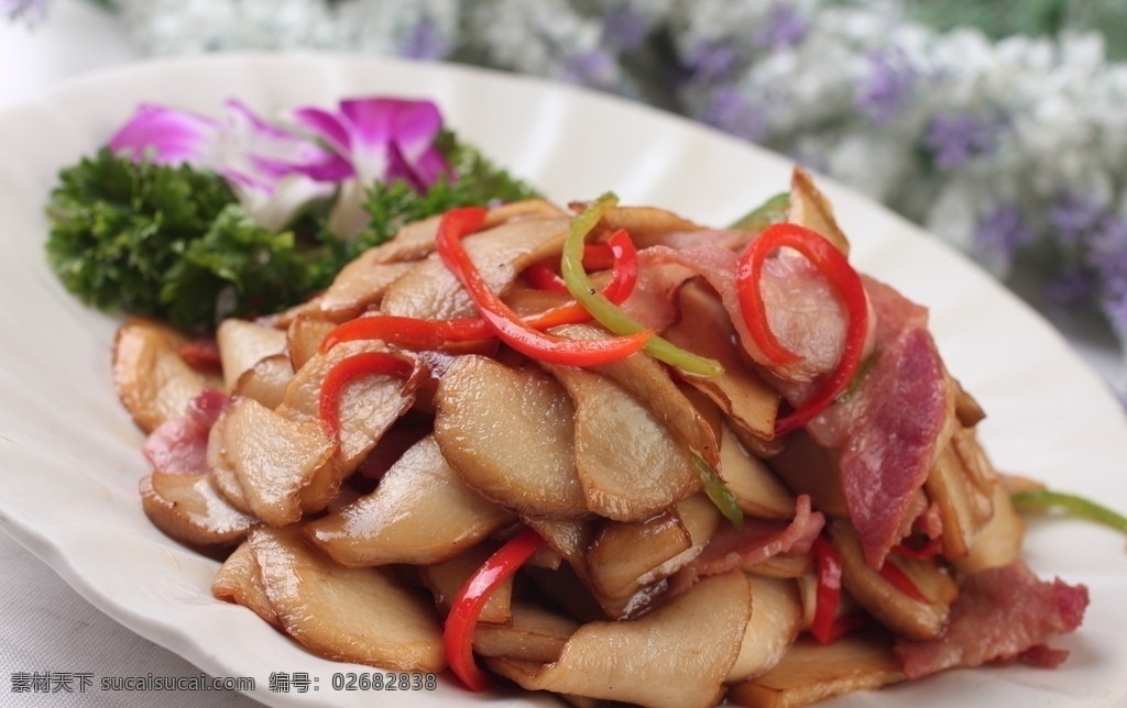 美 极 培根 杏 鲍 菇 杏菇鲍 热菜 传统美食 餐饮美食