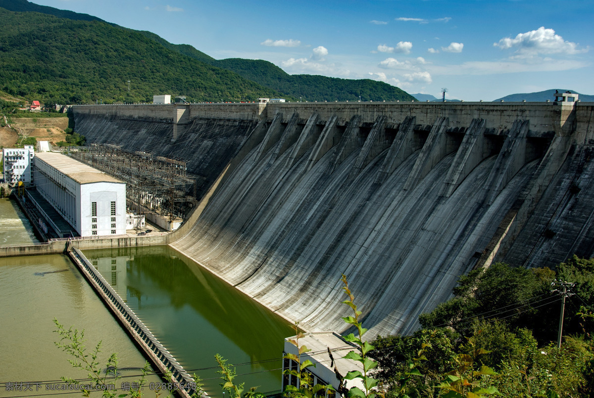 水坝 大坝 大坝建设 大把施工 丰满水电站 电站大坝 碧水蓝天 吉林风光 吉林市 丰满水库 青山绿水 东北风光 风景 自然景观 城市风光 建筑景观