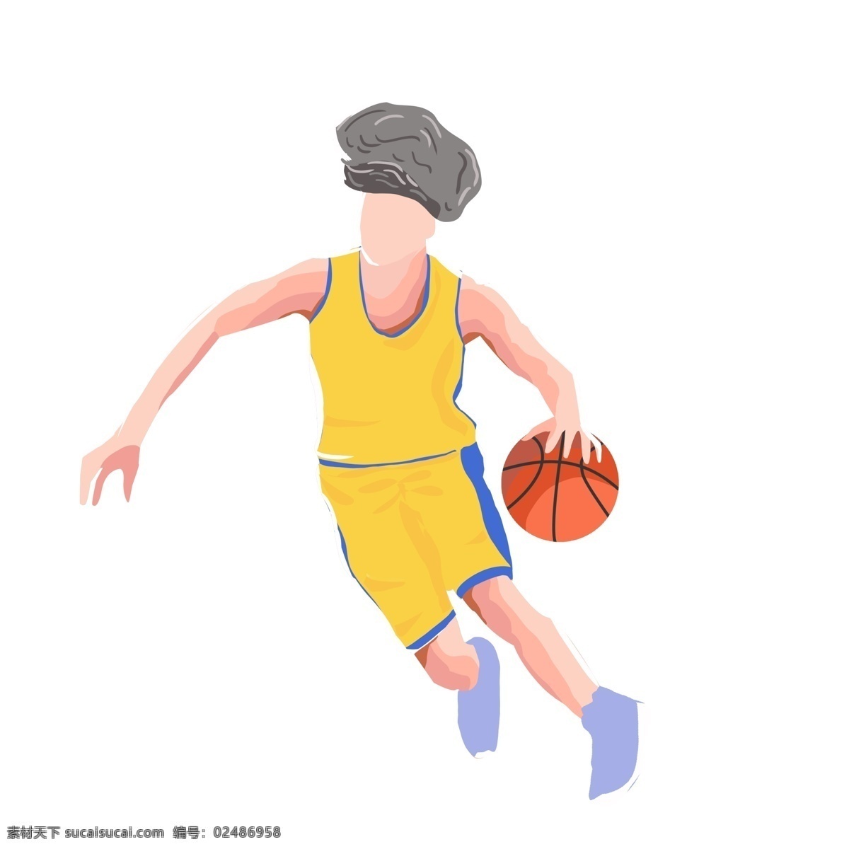 彩绘 卡通 篮球 人物 图案 元素 打球 运动员 卡通人物 设计元素 元素装饰 元素设计 简约 手绘元素 psd元素