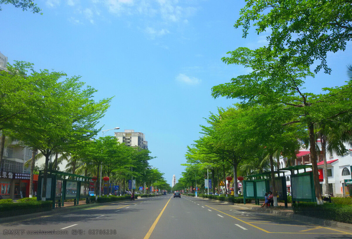 城市道路 景观路 道路景观 蓝天白云 椰树 海南风景 园林建筑集锦 旅游摄影 国内旅游